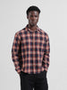 Men's Navy Blue Relaxed Fit Checked Textured Shirt
