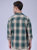 Men's Green Relaxed Fit Checked Casual Shirt