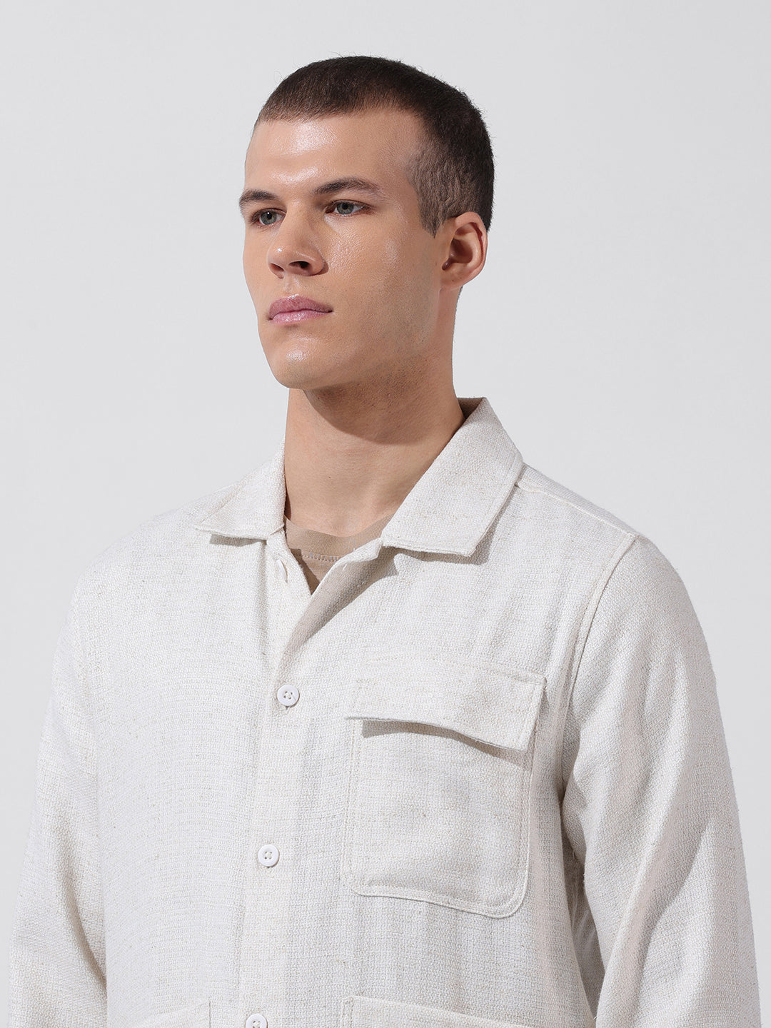 Men's Multicolor Regular Fit Textured Textured Shirt