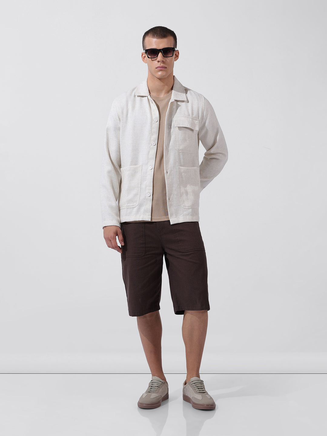 Men's Multicolor Regular Fit Textured Textured Shirt