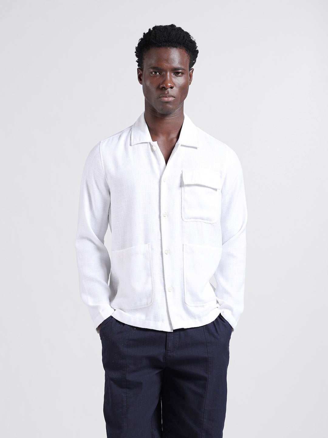 Men's Multicolor Regular Fit Textured Textured Shirt