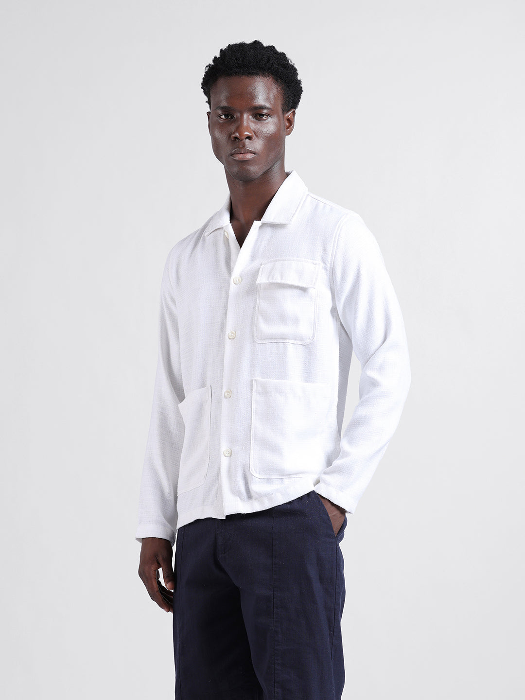 Men's Multicolor Regular Fit Textured Textured Shirt