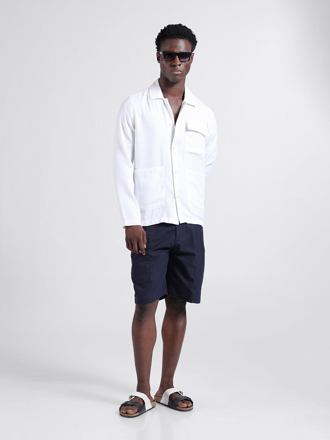Men's Multicolor Regular Fit Textured Textured Shirt