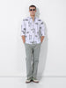 Men's White Slim Fit Printed Party Wear Shirt