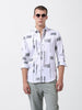 Men's White Slim Fit Printed Party Wear Shirt