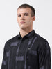 Men's Black Slim Fit Printed Party Wear Shirt