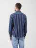 Men's Blue Slim Fit Striped Striped Shirt