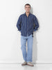Men's Blue Slim Fit Striped Striped Shirt