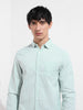 Men's Green Slim Fit Striped Striped Shirt