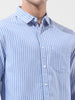 Men's Blue Slim Fit Striped Striped Shirt