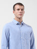 Men's Blue Slim Fit Striped Striped Shirt