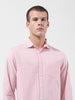 Men's Pink Slim Fit Striped Striped Shirt
