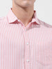 Men's Pink Slim Fit Striped Striped Shirt