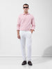 Men's Pink Slim Fit Striped Striped Shirt