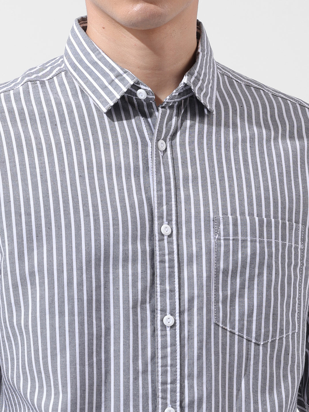 Men's Blue Slim Fit Striped Striped Shirt