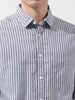 Men's Blue Slim Fit Striped Striped Shirt