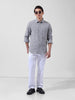 Men's Blue Slim Fit Striped Striped Shirt