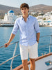 Men's Blue Slim Fit Striped Striped Shirt