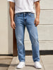 Men's Blue Straight Fit Solid Casual Jeans