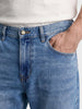 Men's Blue Straight Fit Solid Casual Jeans