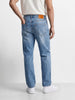 Men's Blue Straight Fit Solid Casual Jeans