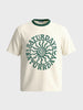 Men's White Regular Fit Printed Casual T-Shirt