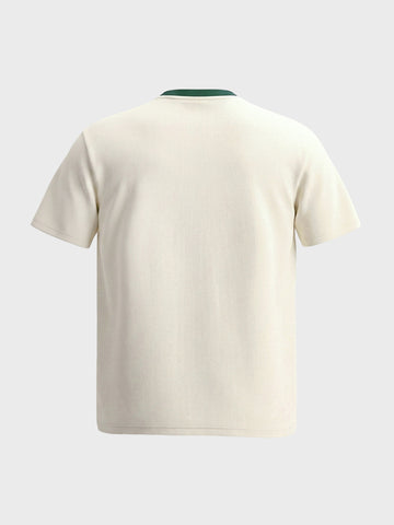Men's White Regular Fit Printed Casual T-Shirt