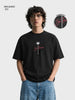 Men's Black Relaxed Fit Embroidered Casual T-Shirt