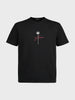 Men's Black Relaxed Fit Embroidered Casual T-Shirt