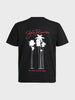 Men's Black Relaxed Fit Embroidered Casual T-Shirt