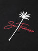 Men's Black Relaxed Fit Embroidered Casual T-Shirt