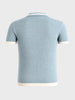 Men's Blue Slim Fit Solid Flat Knit Polo T-Shirt