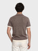 Men's Brown Slim Fit Solid Flat Knit Polo T-Shirt