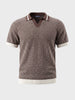 Men's Brown Slim Fit Solid Flat Knit Polo T-Shirt