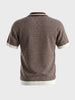 Men's Brown Slim Fit Solid Flat Knit Polo T-Shirt