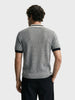Men's Grey Slim Fit Solid Flat Knit Polo T-Shirt