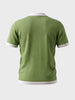 Men's Green Slim Fit Solid Flat Knit Polo T-Shirt