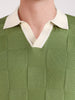 Men's Green Slim Fit Solid Flat Knit Polo T-Shirt