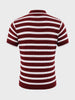 Men's Maroon Slim Fit Striped Flat Knit Polos T-Shirt