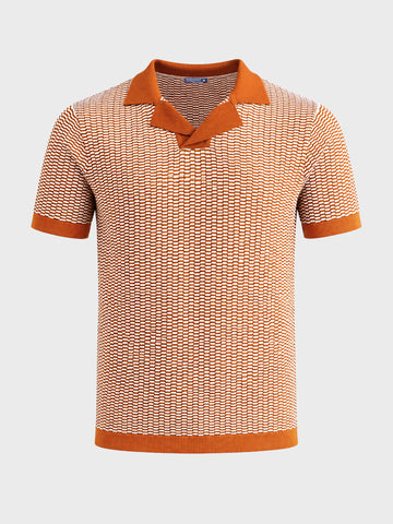 Men's Orange Slim Fit Solid Casual T-Shirt