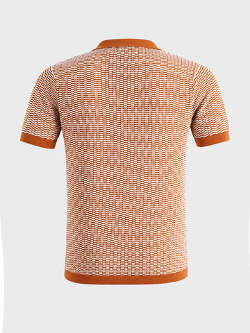 Men's Orange Slim Fit Solid Casual T-Shirt