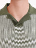 Men's Green Slim Fit Solid Flat Knit Polos T-Shirts