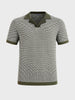 Men's Green Slim Fit Solid Flat Knit Polos T-Shirts