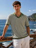 Men's Green Slim Fit Solid Flat Knit Polos T-Shirts