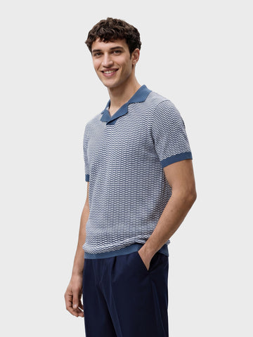 Men's Blue Slim Fit Solid Casual Polos T-Shirt