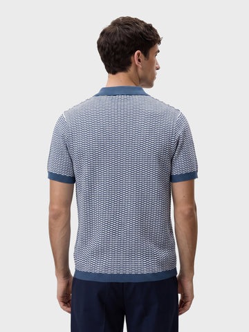 Men's Blue Slim Fit Solid Casual Polos T-Shirt