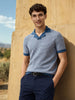 Men's Blue Slim Fit Solid Casual Polos T-Shirt