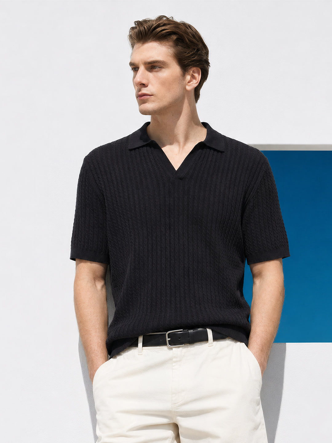 Men's Black Slim Fit Solid Casual T-Shirt