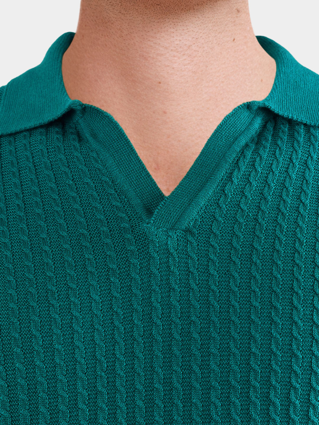 Men's Teal Slim Fit Solid Casual T-Shirt