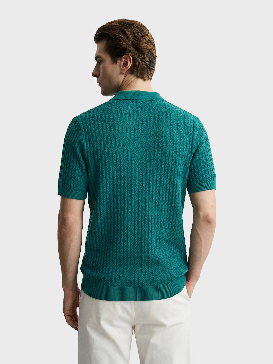 Men's Teal Slim Fit Solid Casual T-Shirt